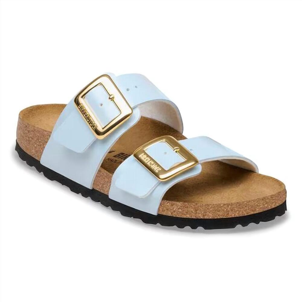 NEW BIRKENSTOCK women's sydney luxe buckle sandals in baby blue